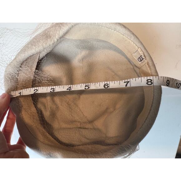 Vintage 1950s-60s Wool Hat w Blusher Veil JL - Picture 9 of 9